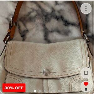 Vintage Cream Coach Shoulder Purse